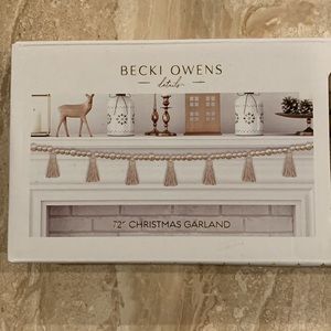 Becki Owens 72” Wooden Christmas Garland with Tassels NEW